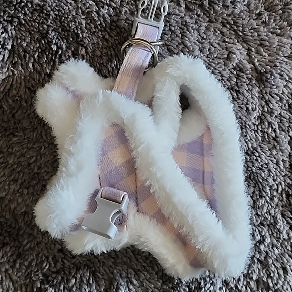 Soft furry XXS small female dog harness stylish purple pink - Picture 4 of 9